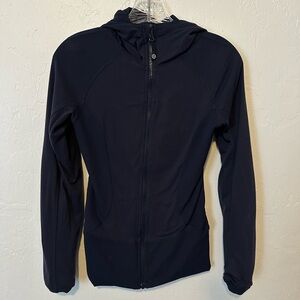 Lululemon In Flux Jacket Hoodie Full Zip Up Reversible Stretch Size 6 NAVY BLUE